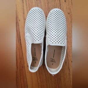 Time&Tru Memory Foam White Slip-On Shoes